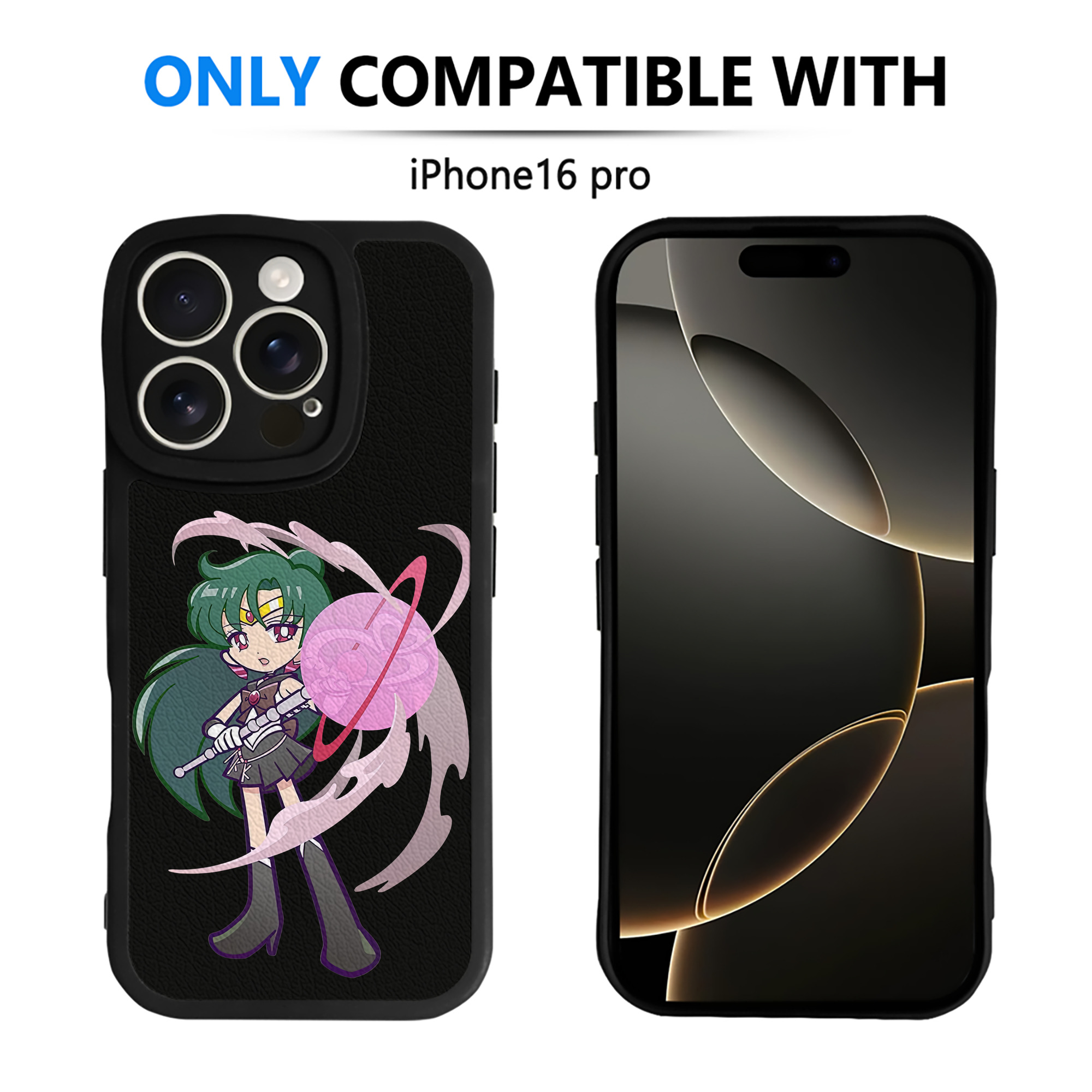（画像用） 美少女戦士セーラームーン 冥王せつな Sailor Moon Meiou Setsuna 【iPhone 16シリーズ対応】シリコンスマホケース（レザー調） 材質：シリコン
